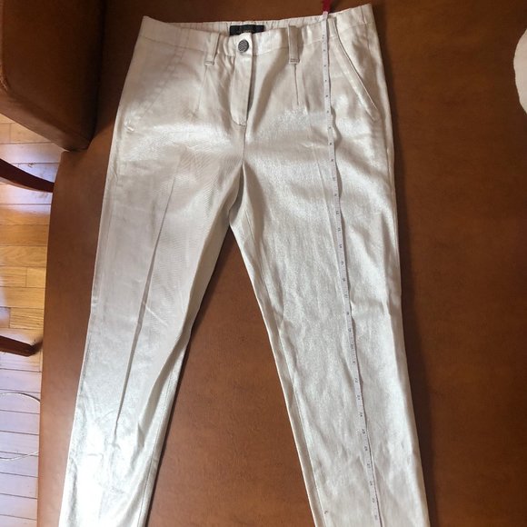 Kelly Wearstler Pants - Kelly Wearstler Metallic White Pants - NEVER WORN.- Tag part semi attached